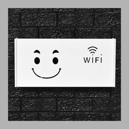 Raft Suport Router Wireless SUPER TRENDS®, Pentru Mascare Fire si Echipament WiFi, Material Premium, 40x20x9.5 cm, Alb Mat [6]