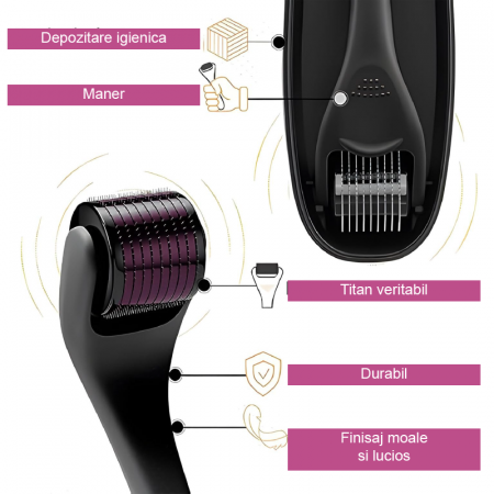 Rola de Crestere a Barbii Premium SUPER TRENDS®, Principiul Microac, 0, 5 mm, Negru-Mov [1]