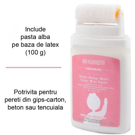 Rola Pentru Reparat si Vopsit Pereti Premium SUPER TRENDS®, cu Pasta Inclusa, Solutie pentru Gauri, Zgarieturi, Crapaturi, Uscare Rapida, Aplicare Fara Scurgeri, 100 g, Alb, 6x11.5 CM [7]