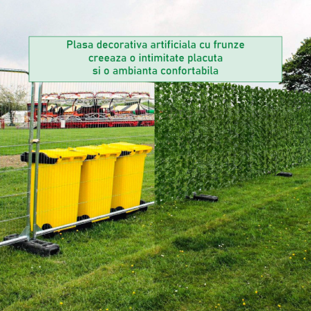 Rulou Artificial de Gard Viu cu Frunze Verzi SUPER TRENDS®, Pentru  Interior si Exterior, Extra Des, 3x1 m, Rezistenta la UV, Plastic Durabil [2]