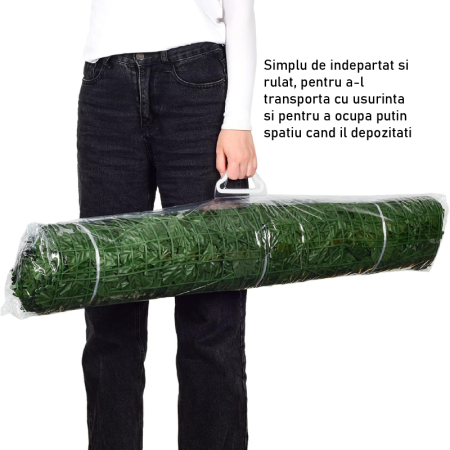 Rulou Artificial de Gard Viu cu Frunze Verzi SUPER TRENDS®, Pentru  Interior si Exterior, Extra Des, 3x1 m, Rezistenta la UV, Plastic Durabil [9]