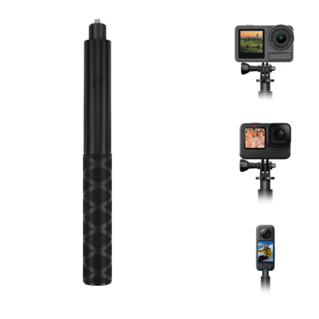 Selfie Stick Compatibil cu Insta360 Super Trends® 17-110 cm Din Aliaj De Aluminiu, Selfie Stick Invizibil, Compatibil cu X3 X2 One X One R, Selfie Stick Aluminiu Extensibil Cu Filet Standard, Suport C
