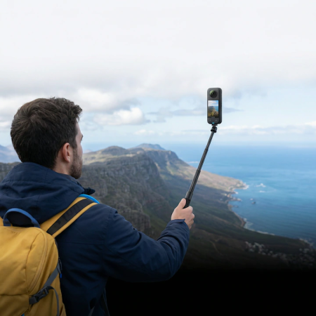 Selfie Stick Compatibil cu Insta360 Super Trends® 17-110 cm Din Aliaj De Aluminiu, Selfie Stick Invizibil, Compatibil cu X3 X2 One X One R, Selfie Stick Aluminiu Extensibil Cu Filet Standard, Suport Camera 360 Stabil Negru Mat, Filmari Profesionale 360° [13]