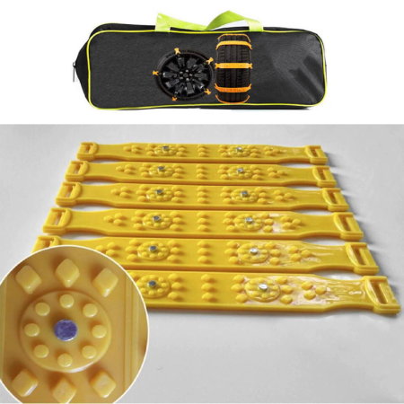 Set 10 Benzi Antiderapante Auto SUPER TRENDS® Pentru Zapada si Noroi cu Geanta de Transport si Manusi [7]