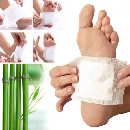 Set 100 de Plasturi Detox Originali Kinoki Pentru Picioare Premium SUPER TRENDS®, cu Turmalina si Otet de Bambus, Elimina Toxinele, Alb [5]