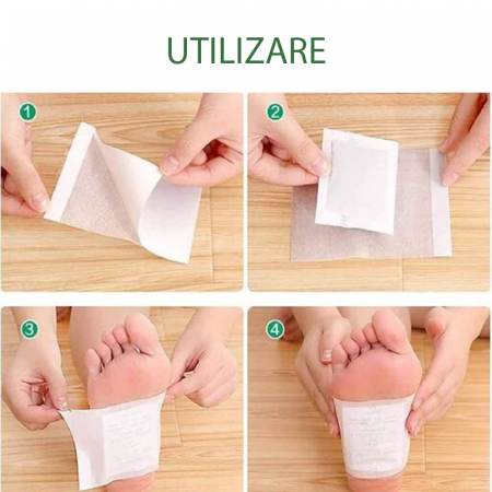 Set 100 de Plasturi Detox Originali Kinoki Pentru Picioare Premium SUPER TRENDS®, cu Turmalina si Otet de Bambus, Elimina Toxinele, Alb [3]