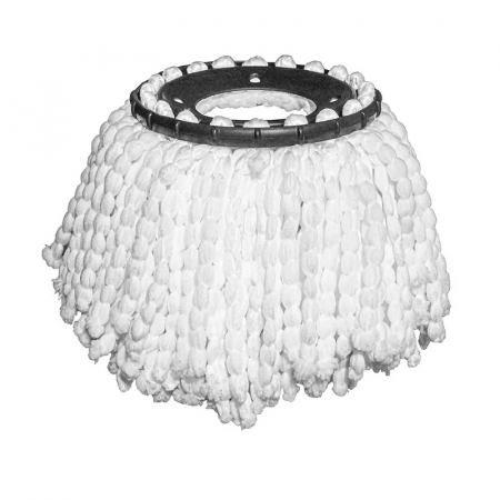 Set 2 Buc Cap Pentru Mop Premium SUPER TRENDS® Din Microfibra, Rezerva Universala, Alb, Diametru Interior 16 cm, Diametru Exterior 38 cm [5]