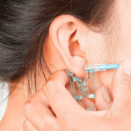 Set 2 Buc Dispozitiv Pentru Piercing Ureche Profesional SUPER TRENDS®, Steril, de Unica Folosinta, Albastru [5]