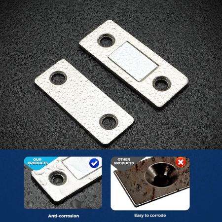 Set 2 Bucati Magneti Puternici Din Otel Inoxidabil Profesional SUPER TRENDS® Pentru Usi de Mobila, Usi Glisante, Bucatarie, Fereastra, Instalare: Autoadeziv Sau Suruburi [4]