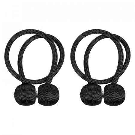 Produse - Set 2 Bucati Prinderi Magnetice Pentru Perdele si Draperii Premium SUPER TRENDS®, Tip Snur cu 2 Magneti, Negru
