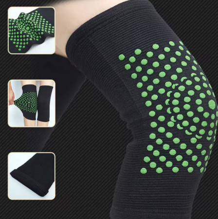 Set 2 Genunchiere Premium cu Auto-Incalzire, cu Turmalina SUPER TRENDS®, Elastice, Marime Universala, Unisex, Negru [3]