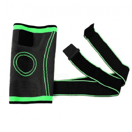 Set 2 Genunchiere Premium SUPER TRENDS®, Marime Universala, cu Bretele Pentru Sustinere, Negru-Verde [1]