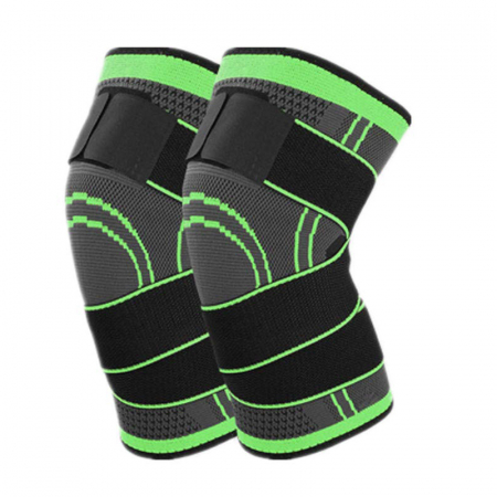 Set 2 Genunchiere Premium SUPER TRENDS®, Marime Universala, cu Bretele Pentru Sustinere, Negru-Verde [7]