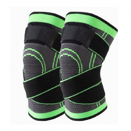 Produse - Set 2 Genunchiere Premium SUPER TRENDS®, Marime Universala, cu Bretele Pentru Sustinere, Negru-Verde