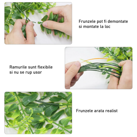 Set 2 Plante Artificiale Suspendate Tip Feriga SUPER TRENDS®, Decor Interior si Exterior, 70 cm, Verde [2]