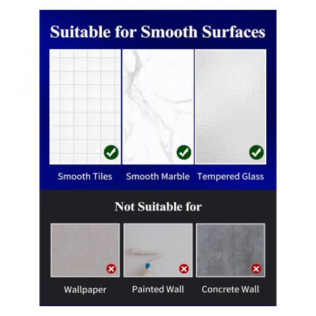 Set 2 Rafturi Pentru Baie si Dus cu Adeziv Premium SUPER TRENDS®, Organizator Baie, Montaj Fara Gaurire, Otel Inoxidabil Antirugina, Negru [5]