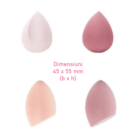 Set 4 Bureti de Machiaj SUPER TRENDS®, Roz, cu Cutie de Depozitare Din Plastic [3]