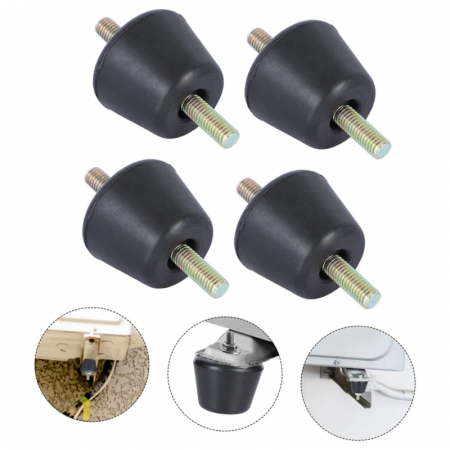 Set 4 Tampoane Anti-Vibratie Pentru Unitate Exterioara Aer Conditionat Premium SUPER TRENDS®, Rezistente la Socuri si Uzura, Anti-Alunecare, Cauciuc, Negru [3]