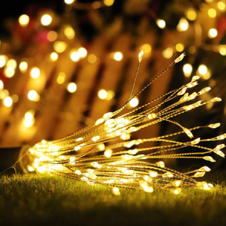 Set 5 Bucati Instalatie Lumini Tip Foc de Artificii SUPER TRENDS®, 5x120 LED-uri, Impermeabila, cu Telecomanda, 8 Moduri de Iluminare, Lumina Calda, Transparent [6]