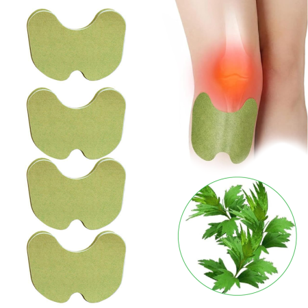 Produse - Set 120 Plasturi Din Plante Pentru Ameliorarea Durerii de Genunchi SUPER TRENDS®, cu Extract Natural de Pelin, Portabili, 13.50 x 10.00 x 0.20 cm, Verde