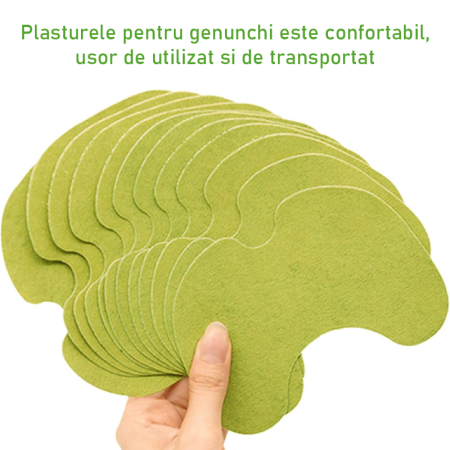 Set 120 Plasturi Din Plante Pentru Ameliorarea Durerii de Genunchi SUPER TRENDS®, cu Extract Natural de Pelin, Portabili, 13.50 x 10.00 x 0.20 cm, Verde [5]