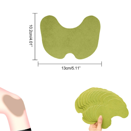 Set 120 Plasturi Din Plante Pentru Ameliorarea Durerii de Genunchi SUPER TRENDS®, cu Extract Natural de Pelin, Portabili, 13.50 x 10.00 x 0.20 cm, Verde [4]