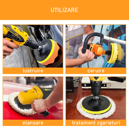 Set Bureti Polish si Ceruire Auto SUPER TRENDS®, Diametru 3 inch (76 mm), Grade Diferite de Duritate, 19 Piese [7]