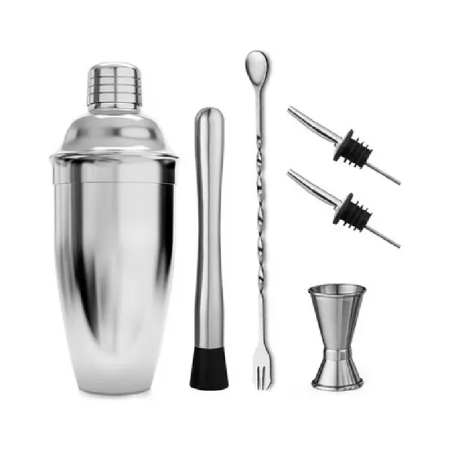 Set Cocktail Shaker Barman cu 6 piese SUPER TRENDS®, Inox, 750ml [6]