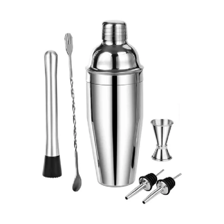Casa & Gradina - Set Cocktail Shaker Barman cu 6 piese SUPER TRENDS®, Inox, 750ml
