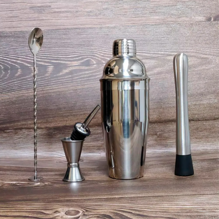 Set Cocktail Shaker Barman cu 6 piese SUPER TRENDS®, Inox, 750ml [1]