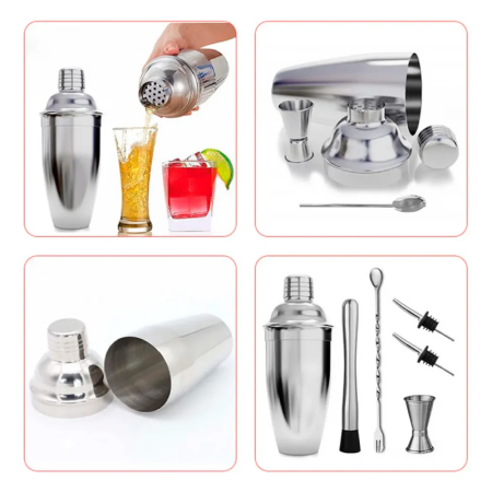 Set Cocktail Shaker Barman cu 6 piese SUPER TRENDS®, Inox, 750ml [9]