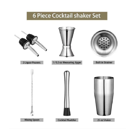 Set Cocktail Shaker Barman cu 6 piese SUPER TRENDS®, Inox, 750ml [2]