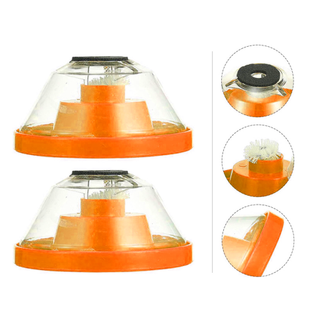 Set Colector de Praf Pentru Burghiu SUPER TRENDS®, Forma de Bol, Din PVC, cu Burete Antiderapant, 10x15x22 cm, Portocaliu [7]