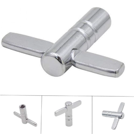 Set de 3 Chei Pentru Acordat Tobe SUPER TRENDS®, Accesorii Tobe si Percutie, Metal, Argintiu [3]