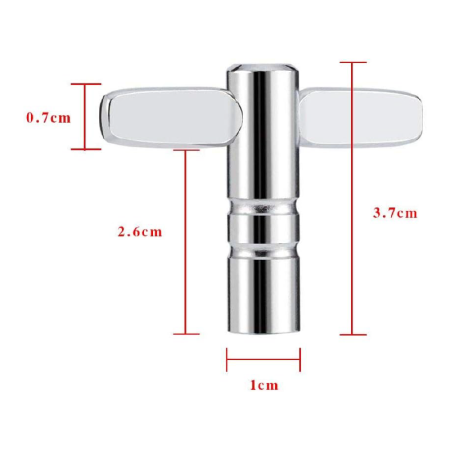 Set de 3 Chei Pentru Acordat Tobe SUPER TRENDS®, Accesorii Tobe si Percutie, Metal, Argintiu [1]