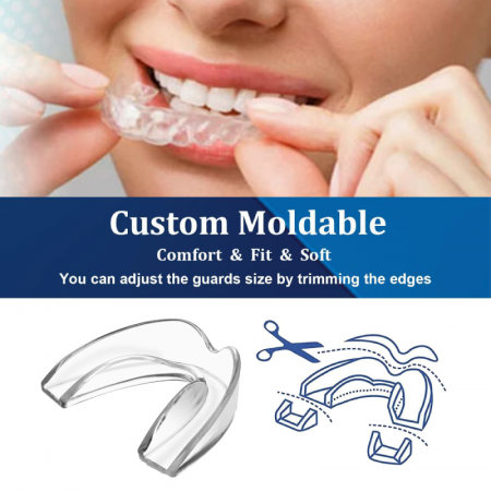 Set de 4 Gutiere Bruxism Premium SUPER TRENDS®, Aparatoare Dentara Pentru Somn, 4 Piese Modelabile, Opreste Scrasnitul Din Dinti, Husa de Calatorie [3]
