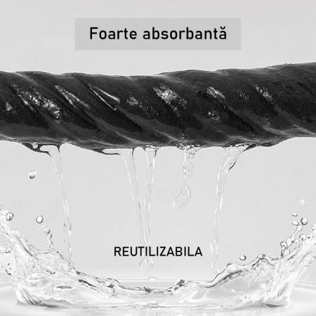 Set de 5 Lavete Pentru Curatare Fara Urme SUPER TRENDS®, Pentru Geamuri, Bucatarie, Baie, Masina, 30x30 cm, Gri [2]