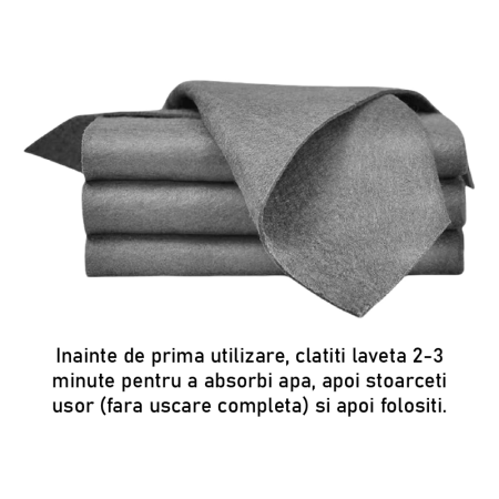 Set de 5 Lavete Pentru Curatare Fara Urme SUPER TRENDS®, Pentru Geamuri, Bucatarie, Baie, Masina, 30x30 cm, Gri [3]