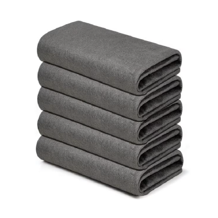 Casa & Gradina - Set de 5 Lavete Pentru Curatare Fara Urme SUPER TRENDS®, Pentru Geamuri, Bucatarie, Baie, Masina, 30x30 cm, Gri