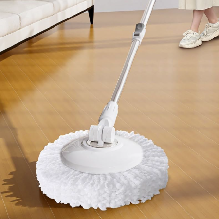 Set Mop Rotativ cu Galeata cu Centrifuga SUPER TRENDS®, Doua Rezerve, Maner Telescopic, Gri [3]