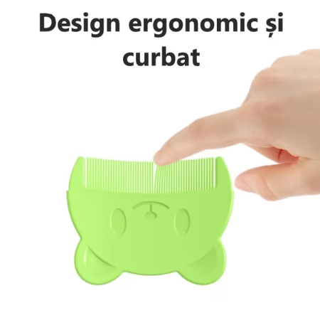 Set Perie De Baie Si Pieptan Bebelusi Super Trends® Din Silicon Moale, Perie Si Pieptan Bebe Pentru Indepartarea Crustelor De Lapte, Perie Si Piapten Bebelusi Cu Maner Ergonomic Antialunecare, Set Ingrijire Bebelusi Verde Violet, Set Ingrijire Bebe [9]