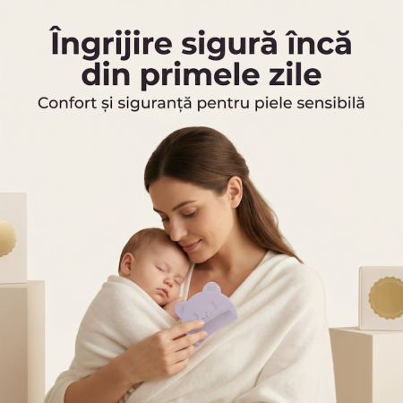 Set Perie De Baie Si Pieptan Bebelusi Super Trends® Din Silicon Moale, Perie Si Pieptan Bebe Pentru Indepartarea Crustelor De Lapte, Perie Si Piapten Bebelusi Cu Maner Ergonomic Antialunecare, Set Ingrijire Bebelusi Violet Albastru, Set Ingrijire Bebe [4]