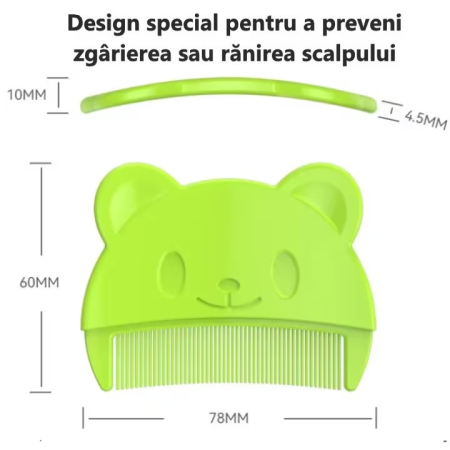 Set Perie De Baie Si Pieptan Bebelusi Super Trends® Din Silicon Moale, Perie Si Pieptan Bebe Pentru Indepartarea Crustelor De Lapte, Perie Si Piapten Bebelusi Cu Maner Ergonomic Antialunecare, Set Ingrijire Bebelusi Verde Violet, Set Ingrijire Bebe [10]