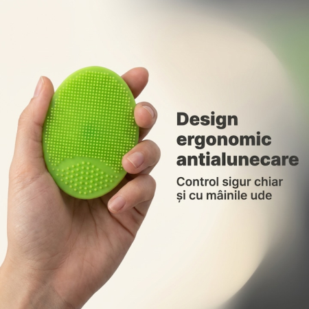 Set Perie De Baie Si Pieptan Bebelusi Super Trends® Din Silicon Moale, Perie Si Pieptan Bebe Pentru Indepartarea Crustelor De Lapte, Perie Si Piapten Bebelusi Cu Maner Ergonomic Antialunecare, Set Ingrijire Bebelusi Verde, Set Ingrijire Bebe Hipoalergenic [7]
