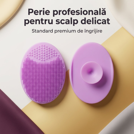 Set Perie De Baie Si Pieptan Bebelusi Super Trends® Din Silicon Moale, Perie Si Pieptan Bebe Pentru Indepartarea Crustelor De Lapte, Perie Si Piapten Bebelusi Cu Maner Ergonomic Antialunecare, Set Ingrijire Bebelusi Roz Violet, Set Ingrijire Bebe [5]
