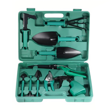 Scule & Unelte Bricolaj - Set Unelte de Gradinarit 10 piese SUPER TRENDS®, din Otel Inoxidabil, Trusa Portabila, Verde