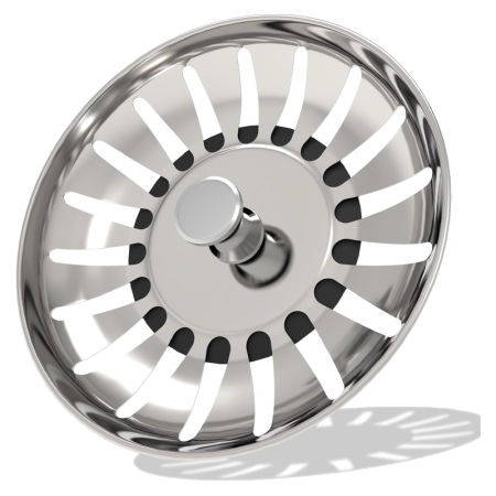 Produse - Sita de Scurgere Pentru Chiuveta SUPER TRENDS®, Functioneaza si ca Dop, 83 mm, Otel inoxidabil, Argintiu