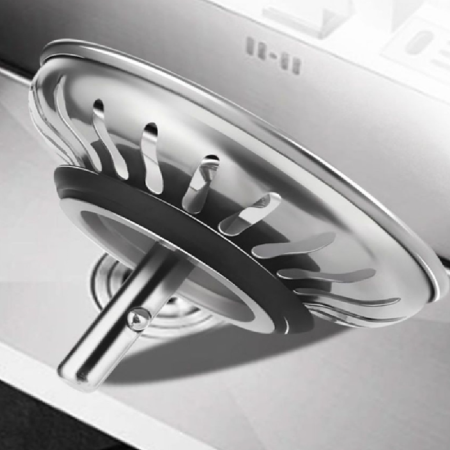 Sita de Scurgere Pentru Chiuveta SUPER TRENDS®, Functioneaza si ca Dop, 83 mm, Otel inoxidabil, Argintiu [1]