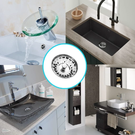 Sita de Scurgere Pentru Chiuveta SUPER TRENDS®, Functioneaza si ca Dop, 83 mm, Otel inoxidabil, Argintiu [7]