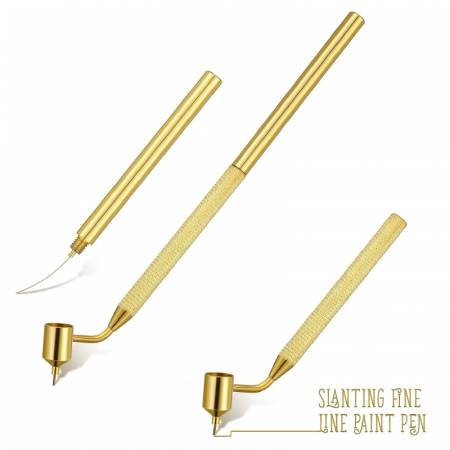 Stilou din Aluminiu Pentru Reparare Vopsea Profesional SUPER TRENDS®, Varf Fin 0.5 mm, Retusarea Zgarieturilor Auto, Aplicator Precis Pentru Arta, Caligrafie, Proiecte DIY [1]